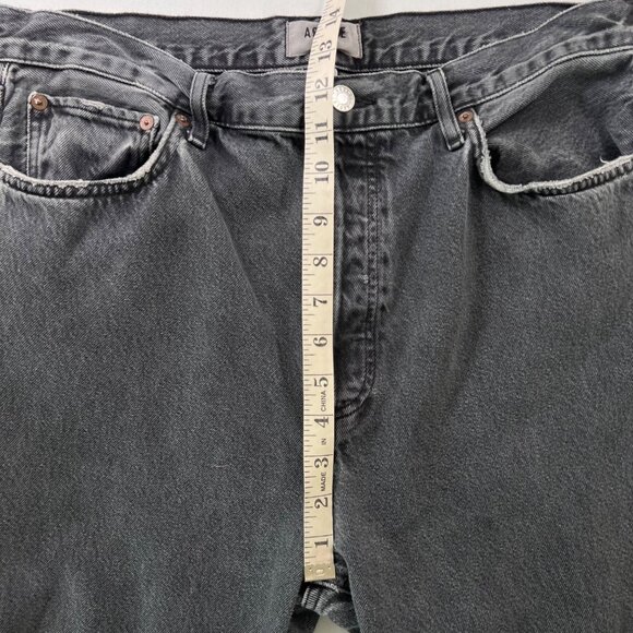 AGOLDE 90's Pinch Waist Jeans High Rise Straight Leg in Black Tea Size 31 - Picture 10 of 13